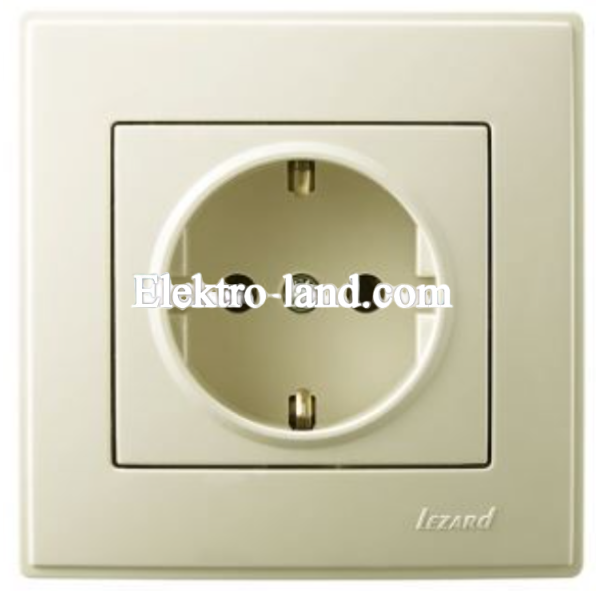 Розетка с заземлением Lezard Lesya, крем (705-0303-122)